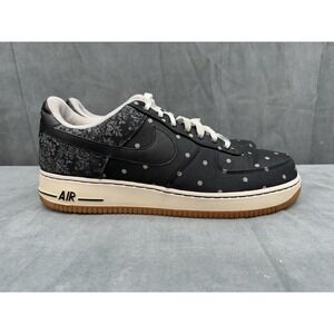 Nike Air Force 1 Low 07 LV8 Mens 13 Black Metallic Silver 718152-001 Shoes